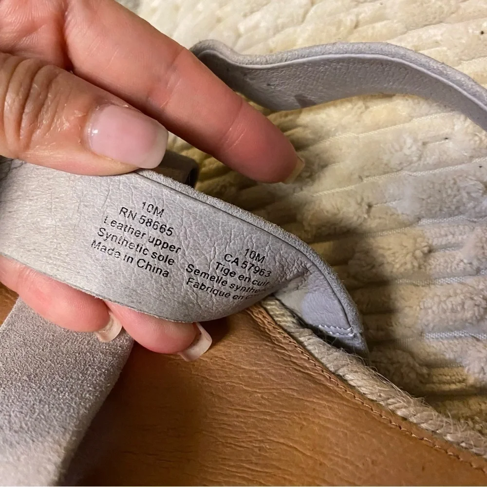 Halogen Light Grey Suede Emery Platform Espadrille sz 10